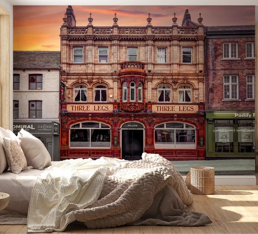 Landmark wall mural featuring iconic architecture and skyline