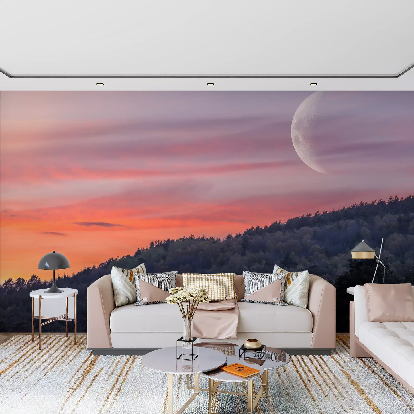 Twilight Forest & Crescent Moon Wall Mural
