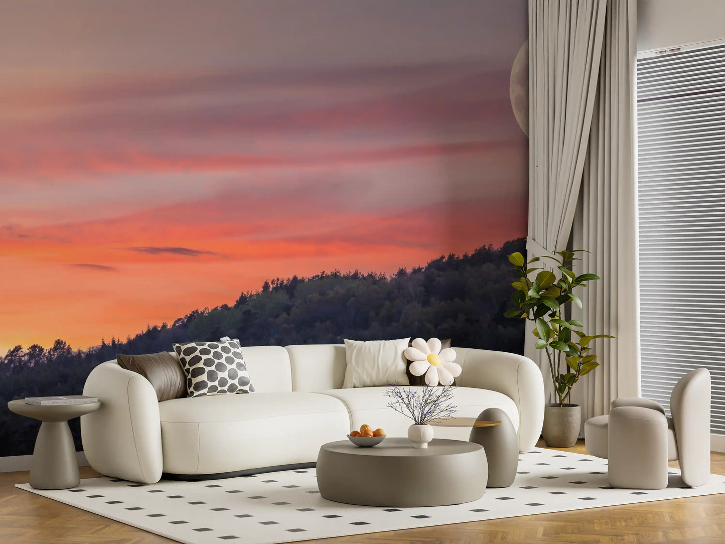 Twilight Forest & Crescent Moon Wall Mural