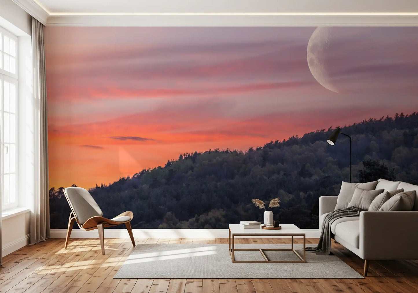 Twilight Forest & Crescent Moon Wall Mural