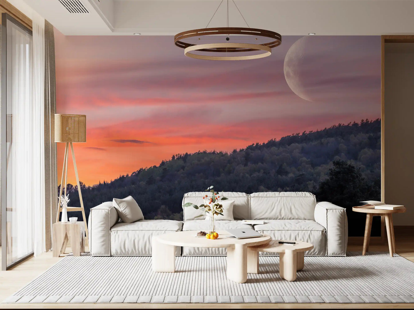 Twilight Forest & Crescent Moon Wall Mural