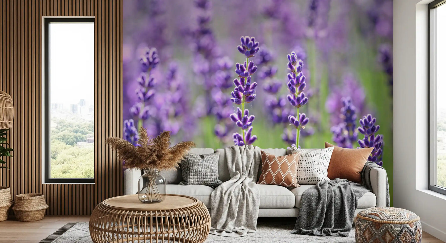 Serene Lavender Blooms Wall Mural