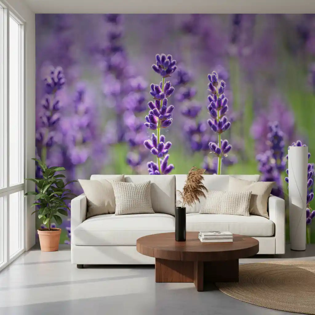 Serene Lavender Blooms Wall Mural