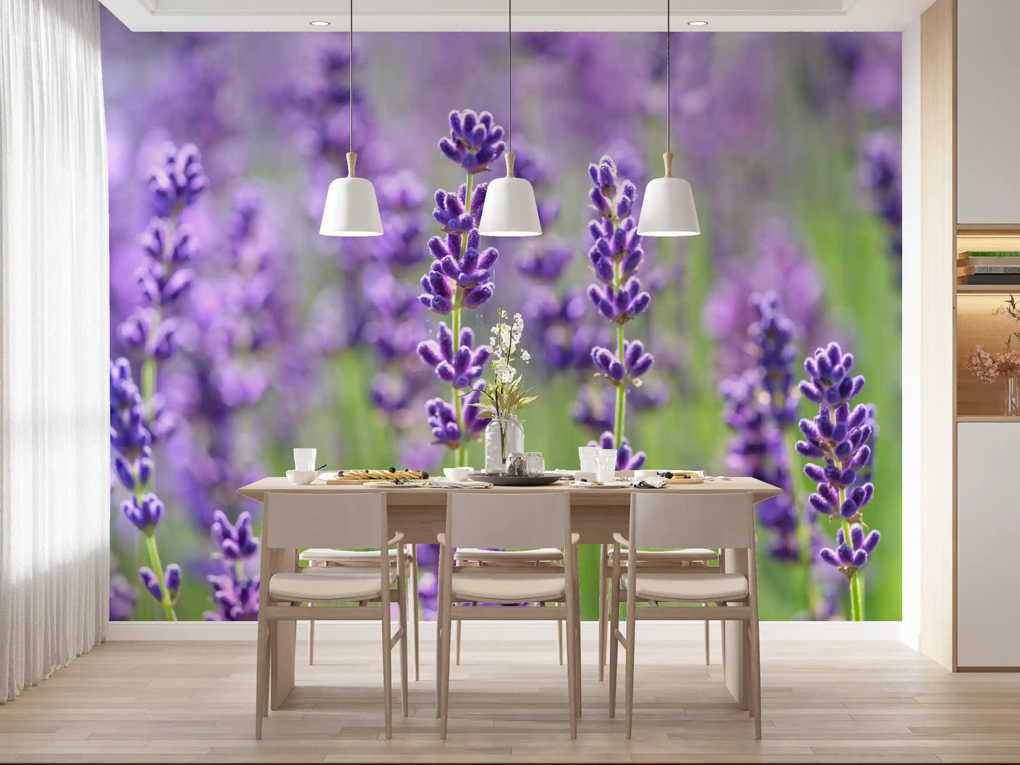 Serene Lavender Blooms Wall Mural