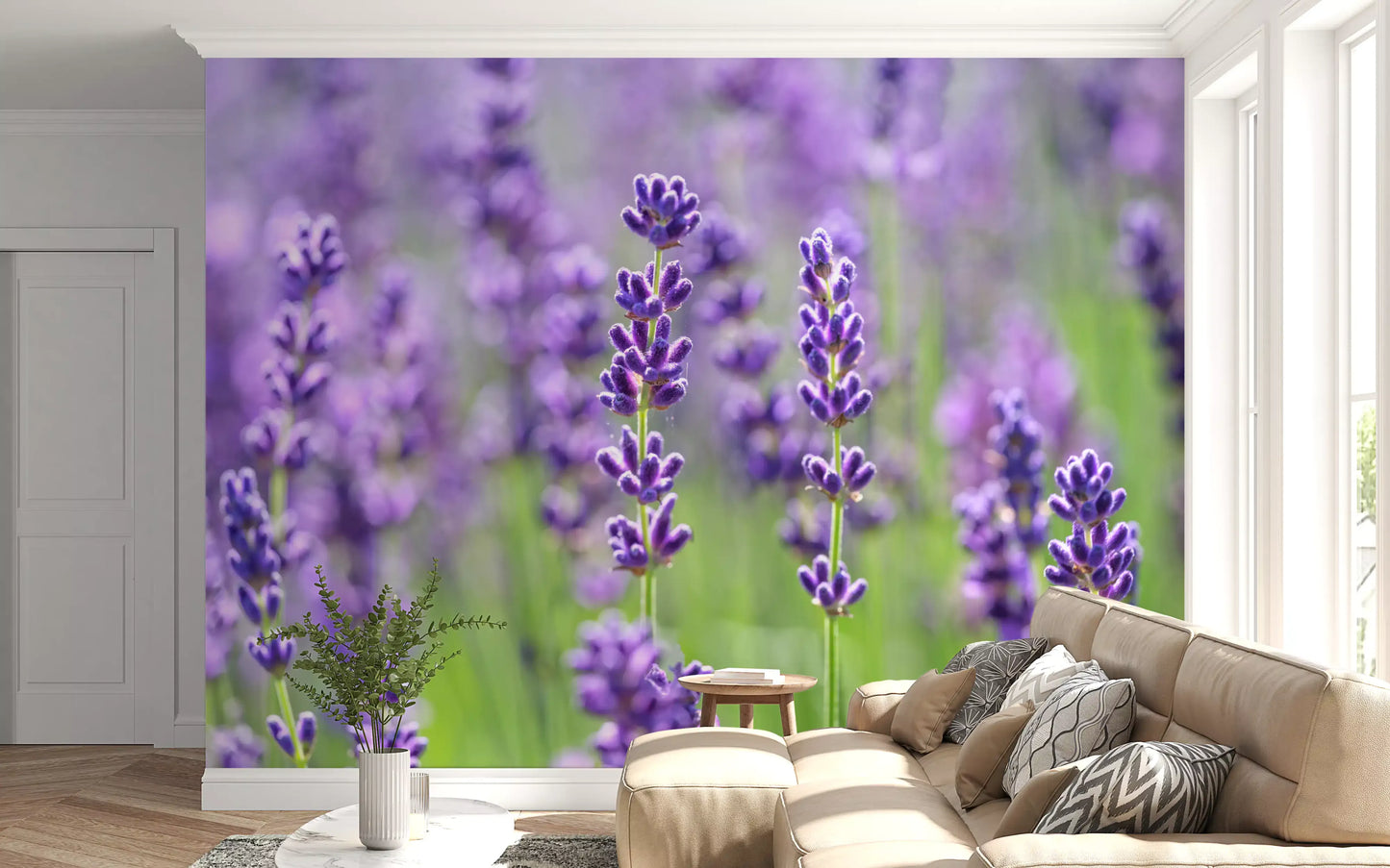Serene Lavender Blooms Wall Mural