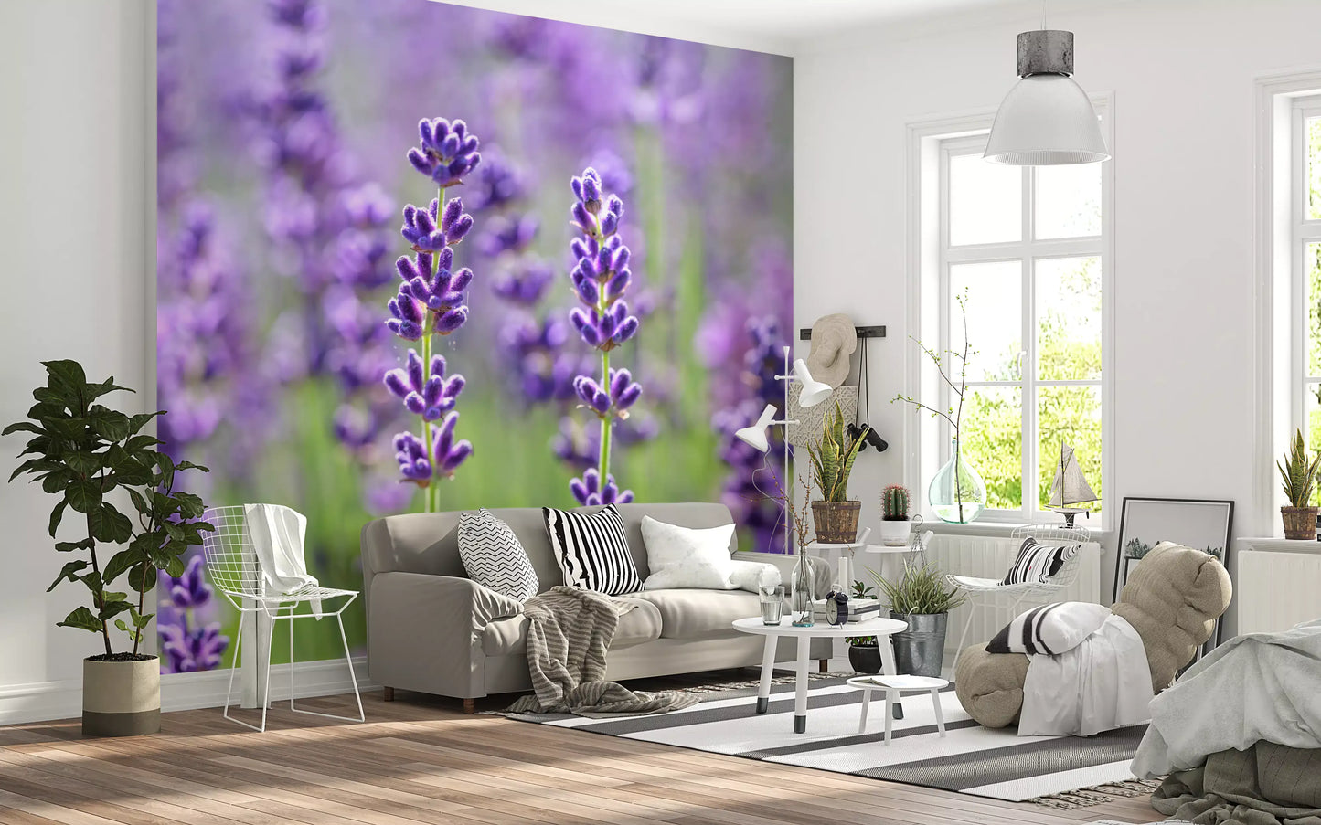 Serene Lavender Blooms Wall Mural
