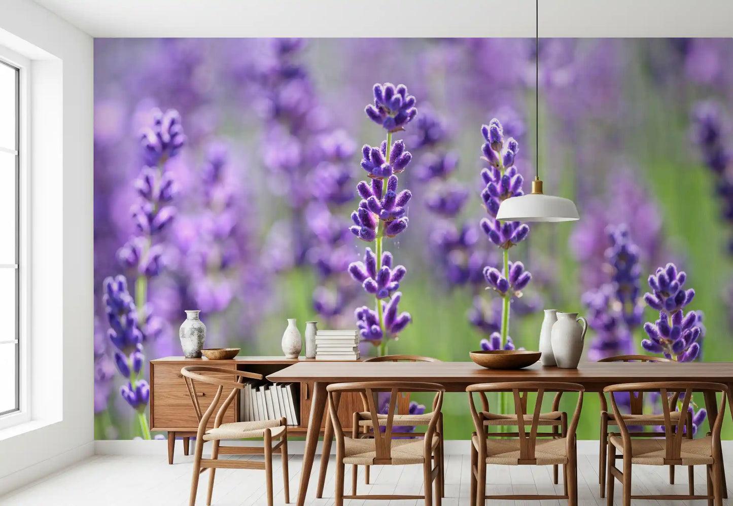 Serene Lavender Blooms Wall Mural
