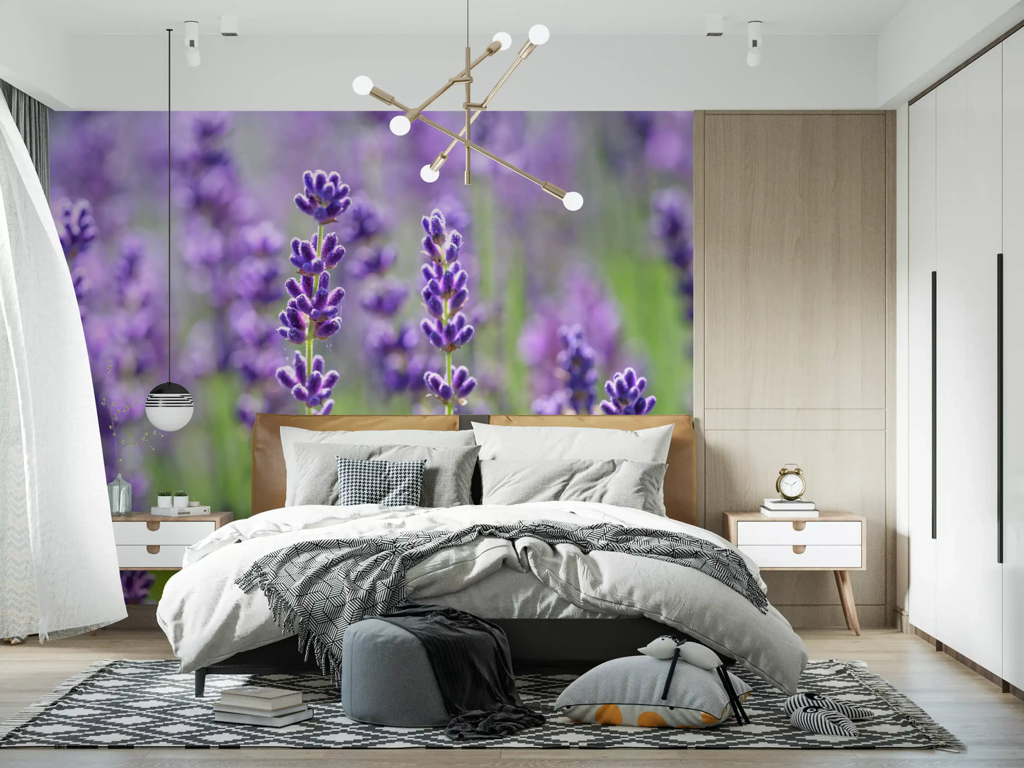 Serene Lavender Blooms Wall Mural