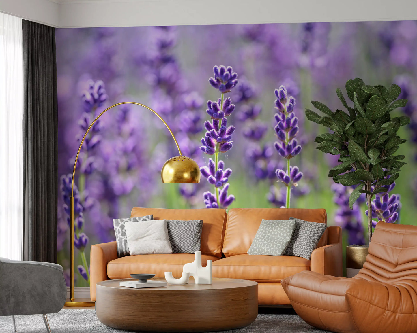 Serene Lavender Blooms Wall Mural