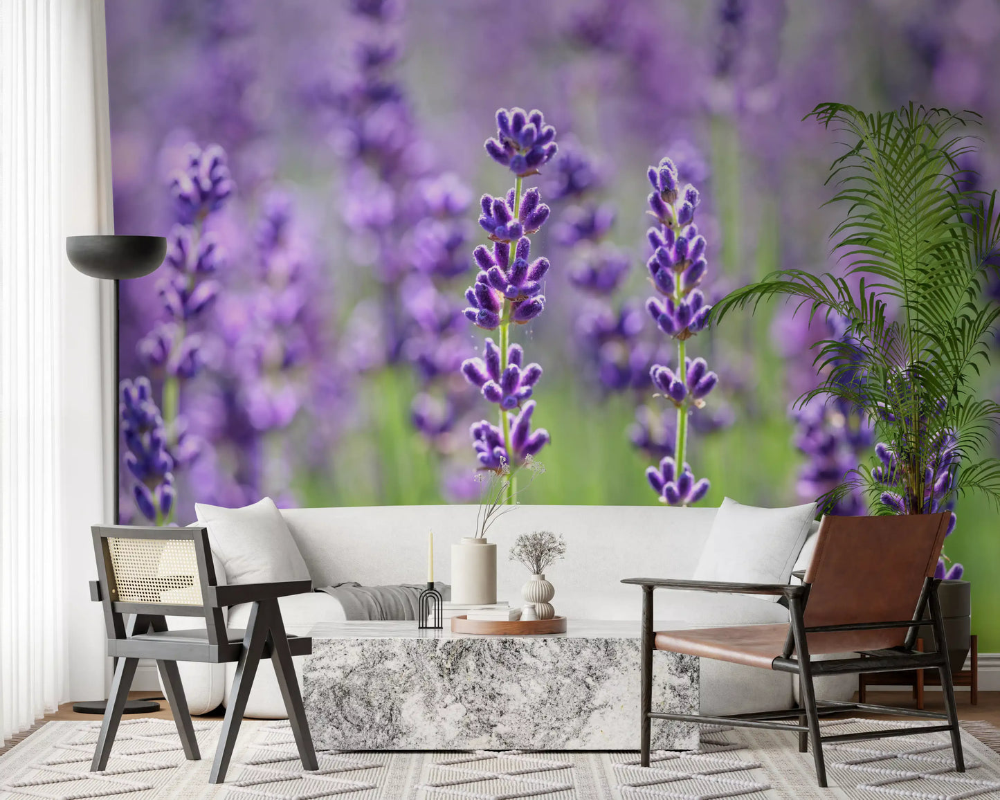 Serene Lavender Blooms Wall Mural