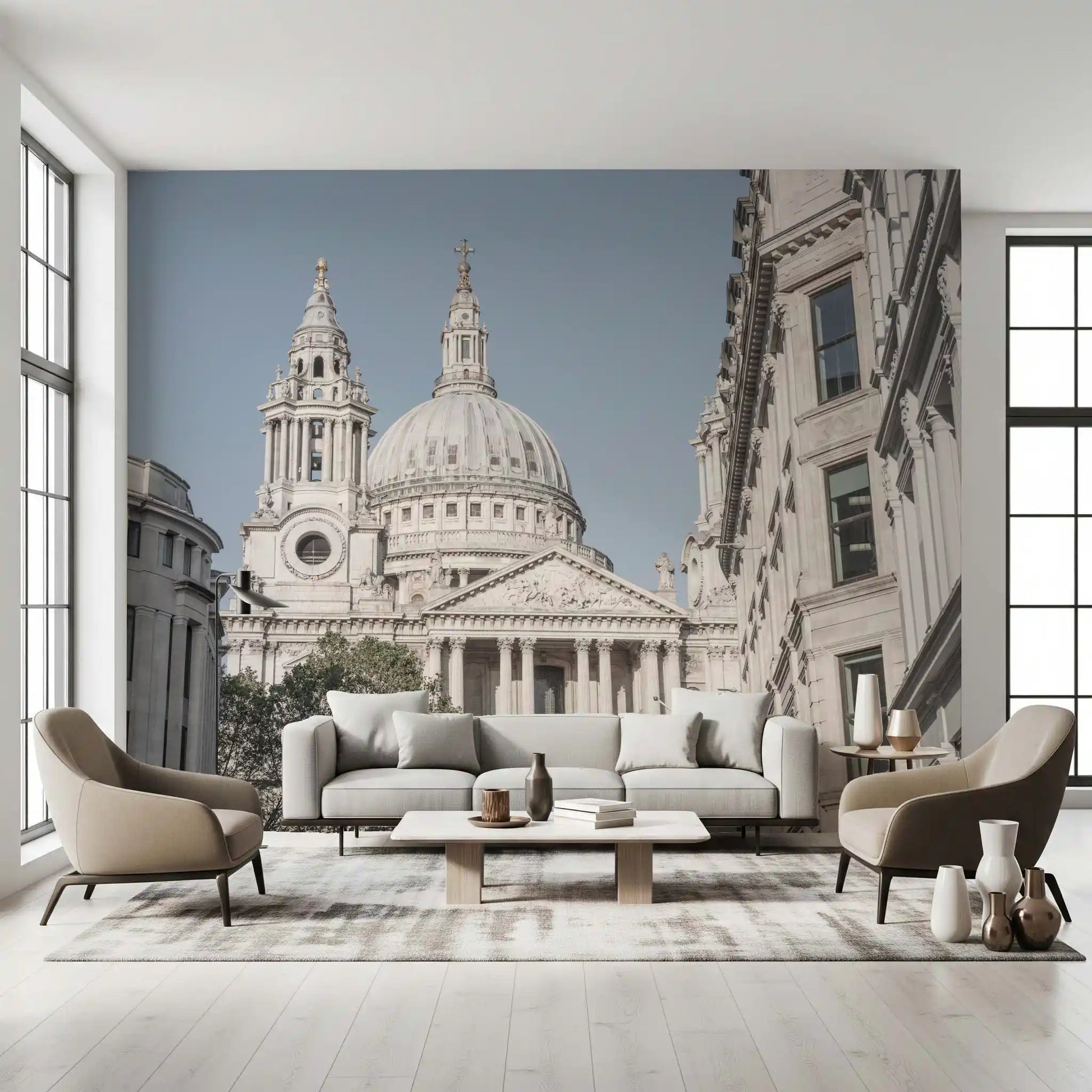 St Pauls city view wall mural with elegant stone architecture