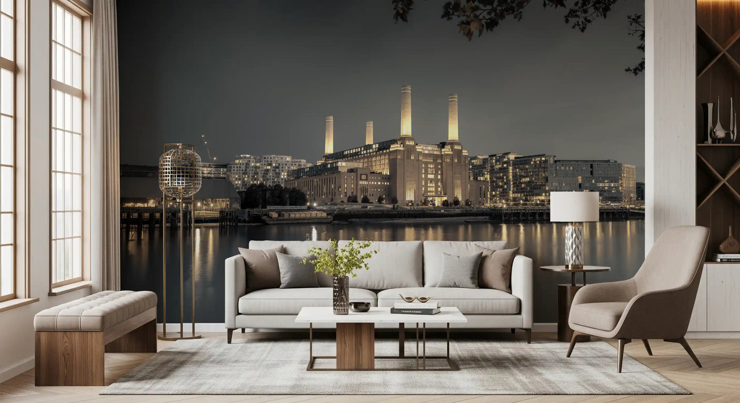 Urban architecture wall mural showing Londons iconic landmark