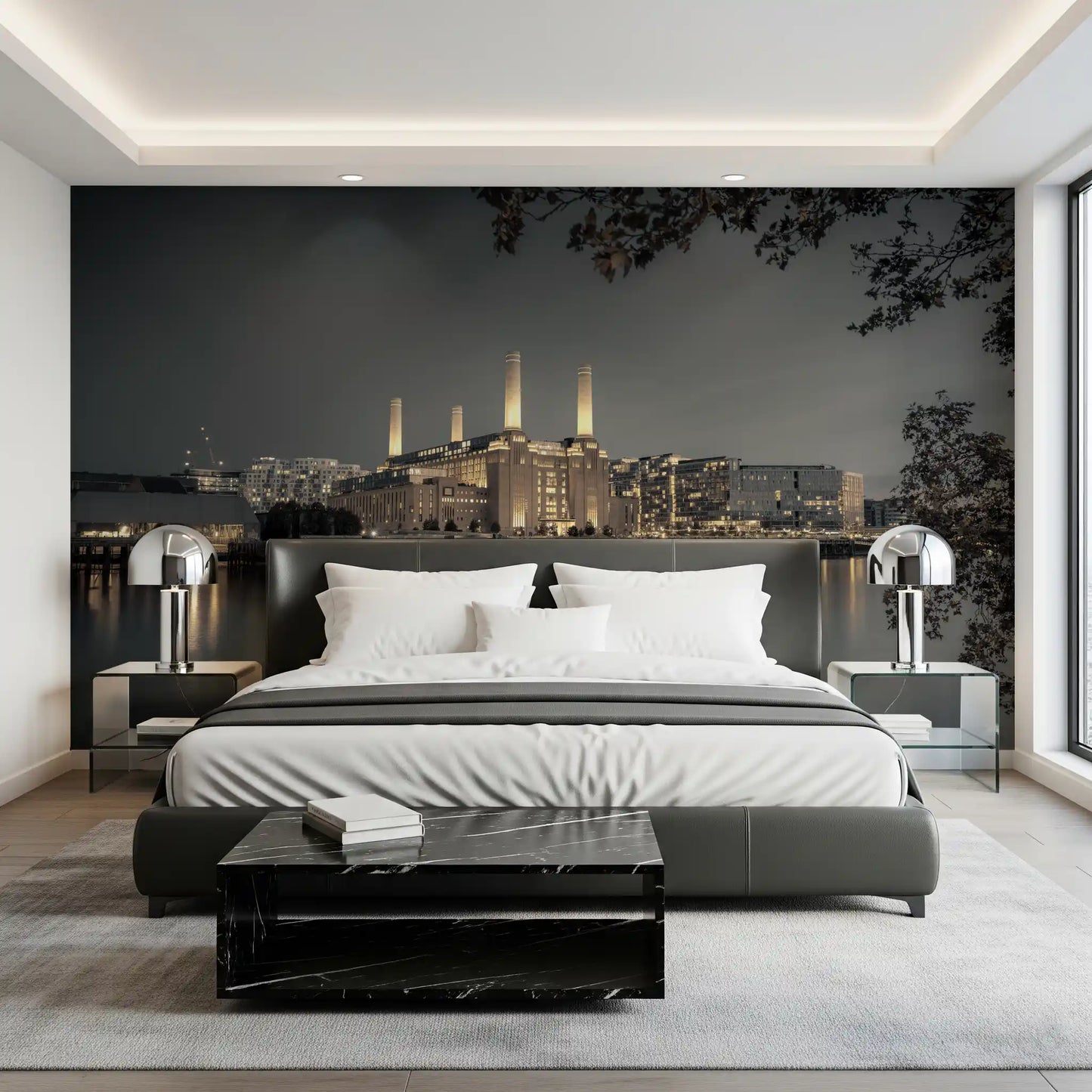 Evening London wall mural showcasing a famous city icon
