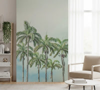 Palm tree wall mural inspired by peaceful tropical scenery