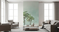 Coastal palm tree wall mural featuring peaceful ocean views