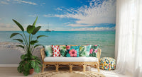 Coastal landscape wall mural showing a peaceful ocean cove