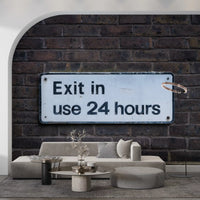 Industrial style wall mural with aged brickwork and character