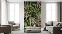 Layered foliage wall mural in soft earthy botanical tones