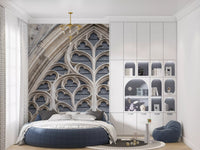 Gothic grandeur wall mural with intricate stonework and arches