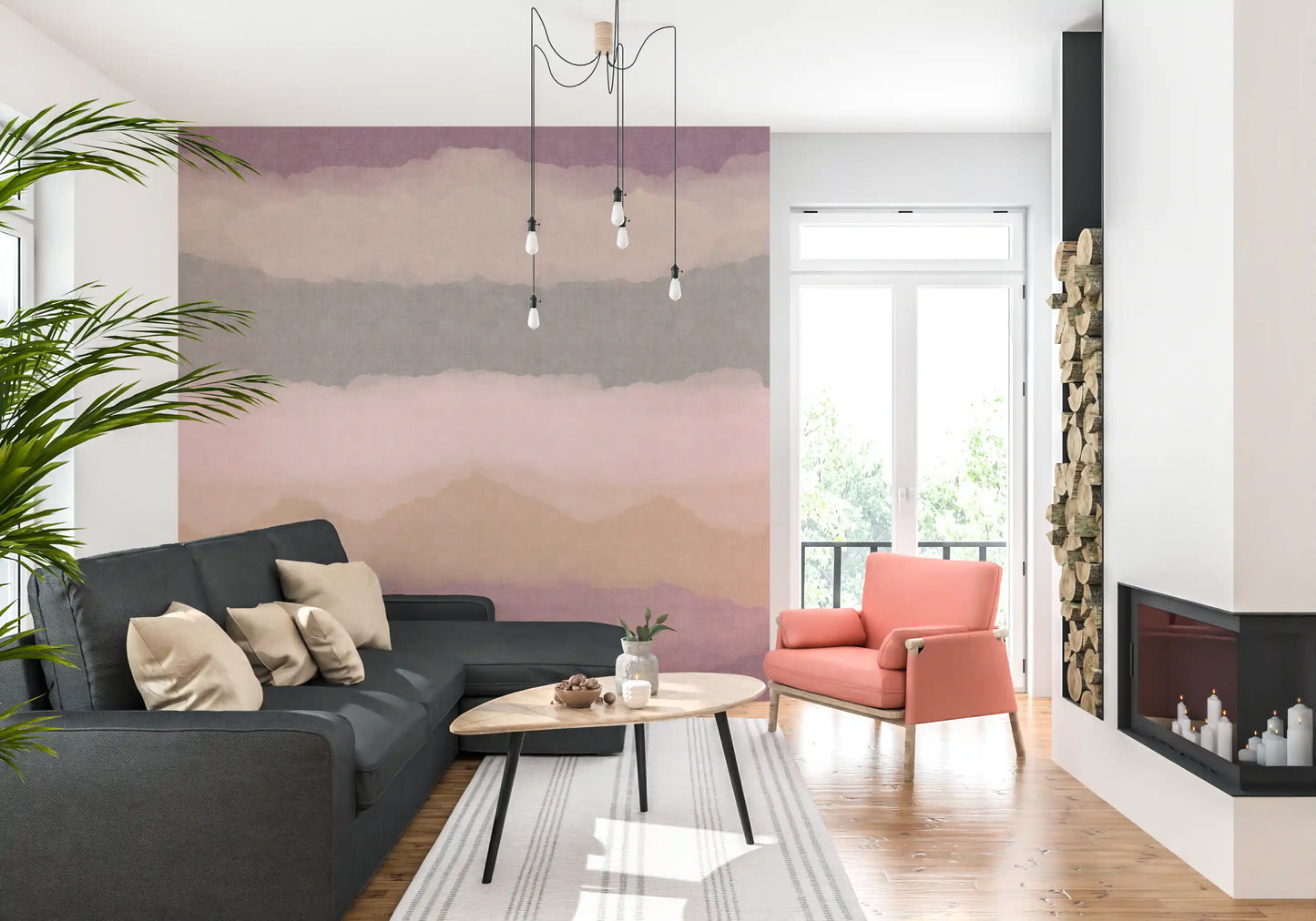 Relax Sunrise Painted Horizon Mural Wall Mural