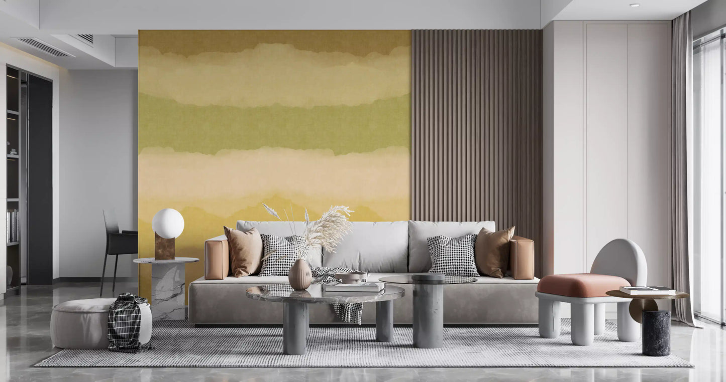 Relax Greenery Painted Horizon Mural Wall Mural