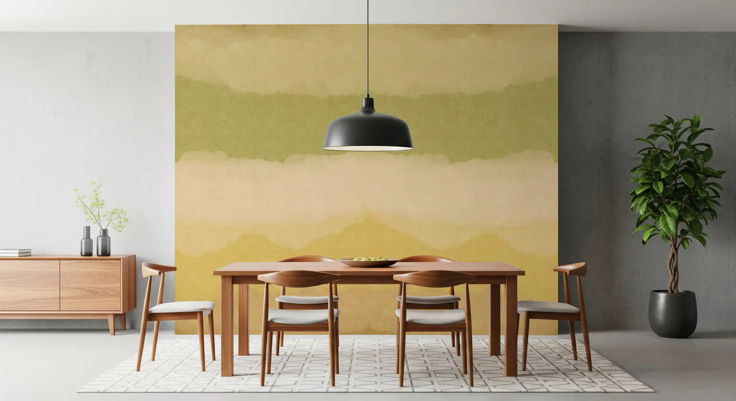 Relax Greenery Painted Horizon Mural Wall Mural