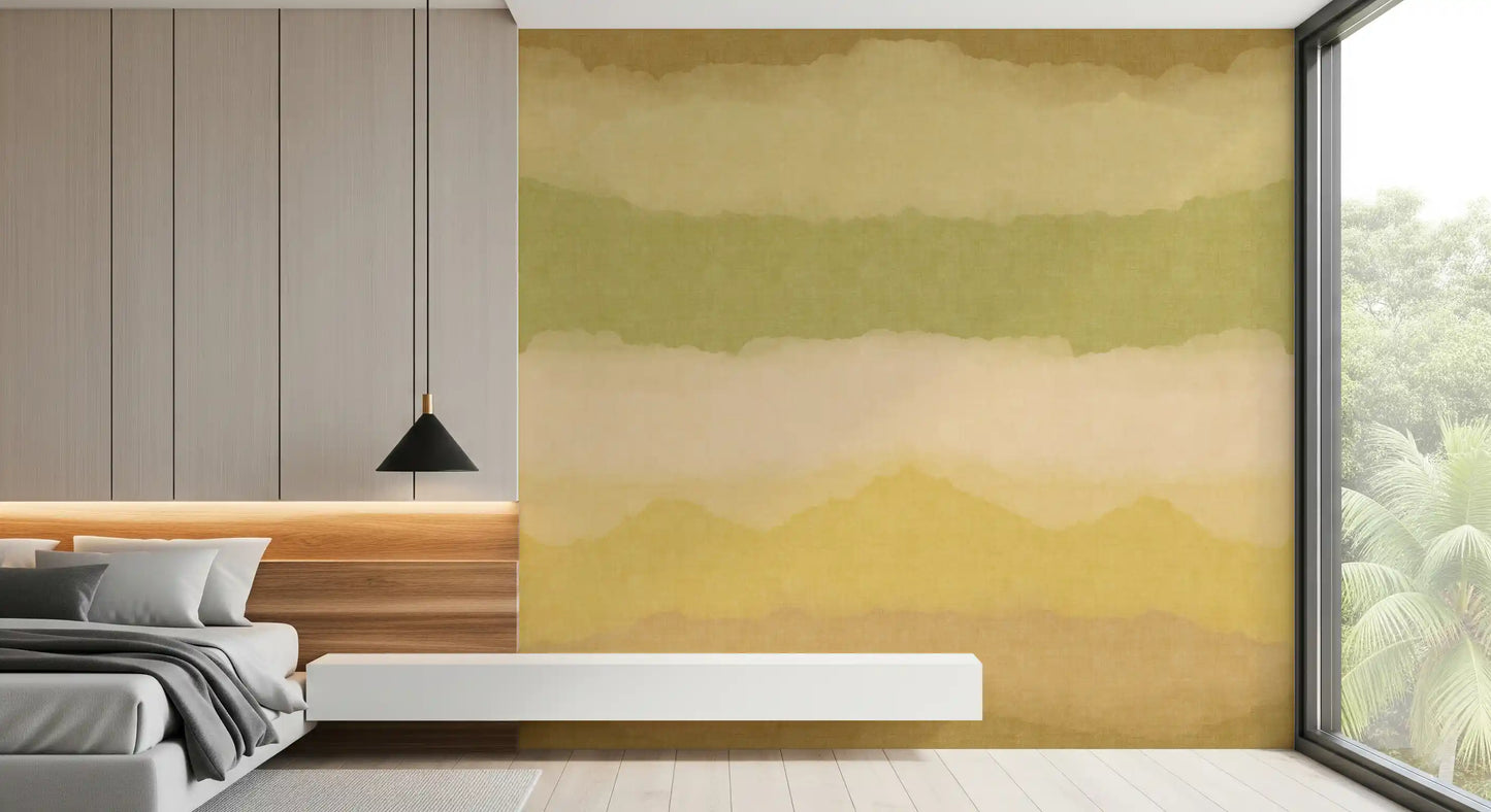 Relax Greenery Painted Horizon Mural Wall Mural