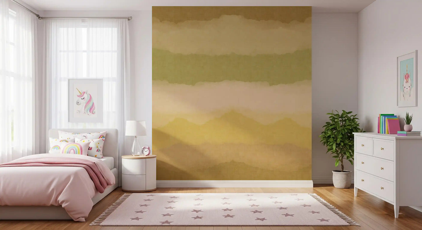 Relax Greenery Painted Horizon Mural Wall Mural