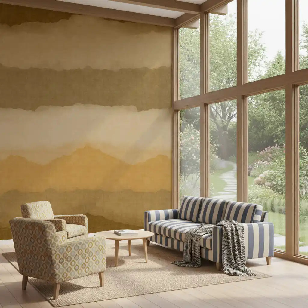 Relax Ocher Painted Horizon Mural Wall Mural