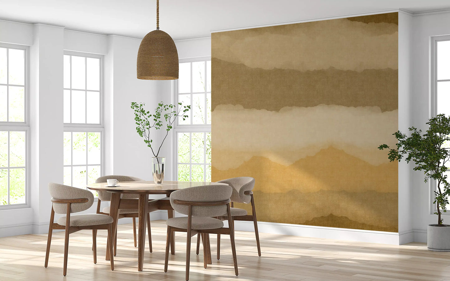 Relax Ocher Painted Horizon Mural Wall Mural