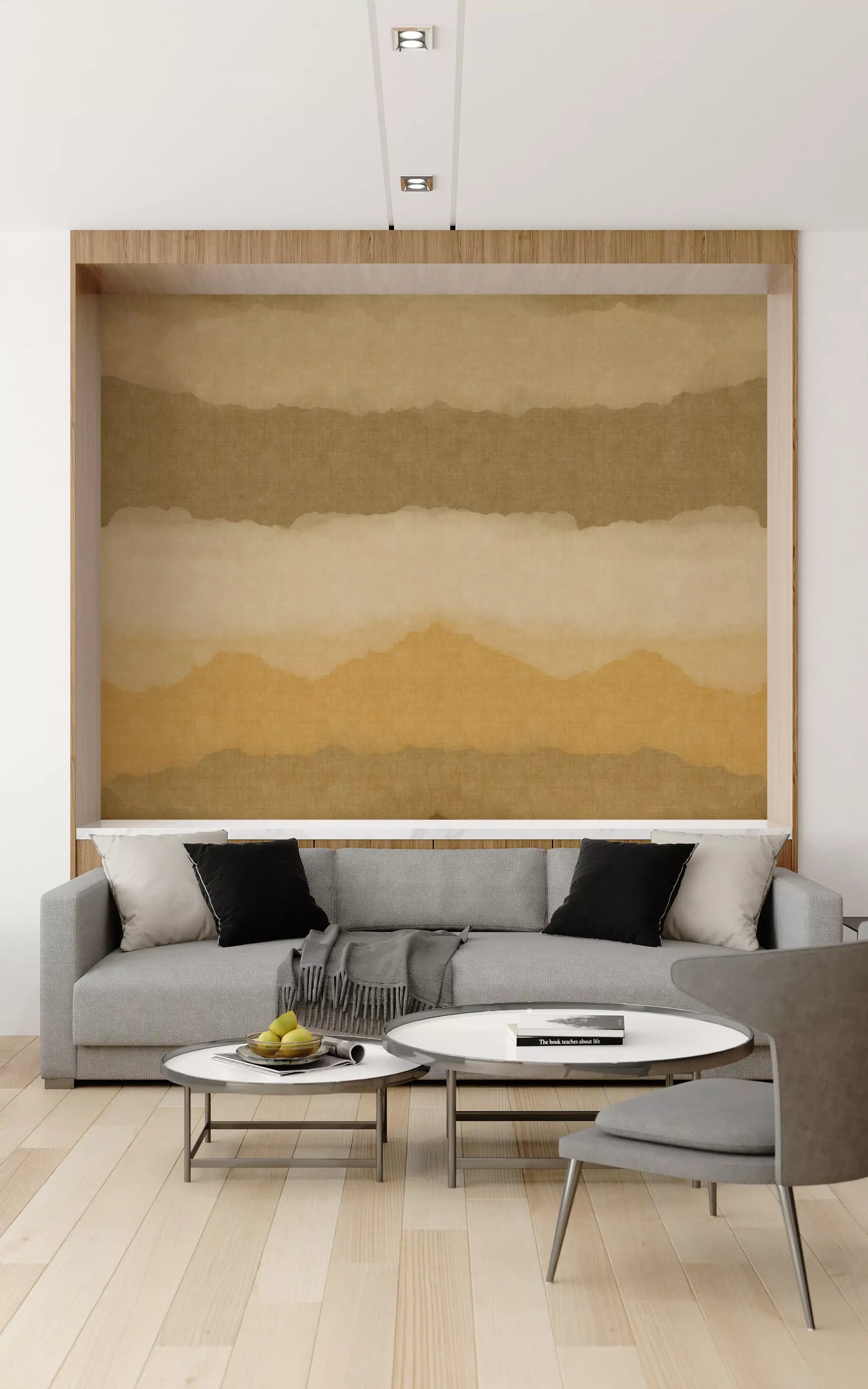 Relax Ocher Painted Horizon Mural Wall Mural