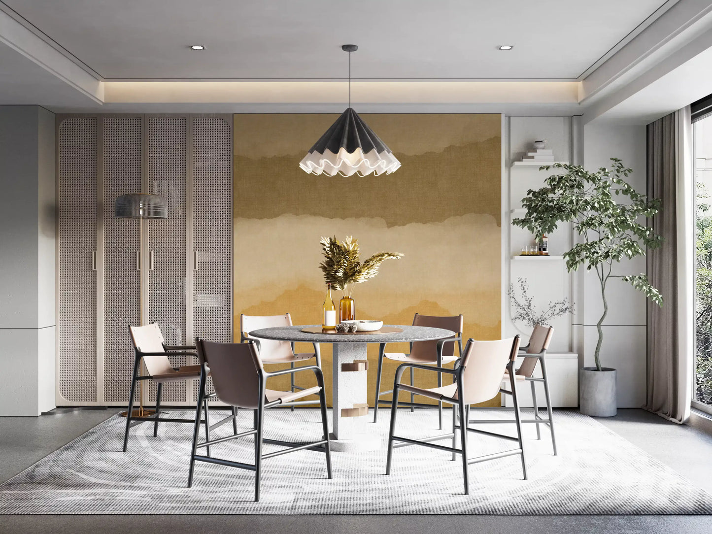 Relax Ocher Painted Horizon Mural Wall Mural