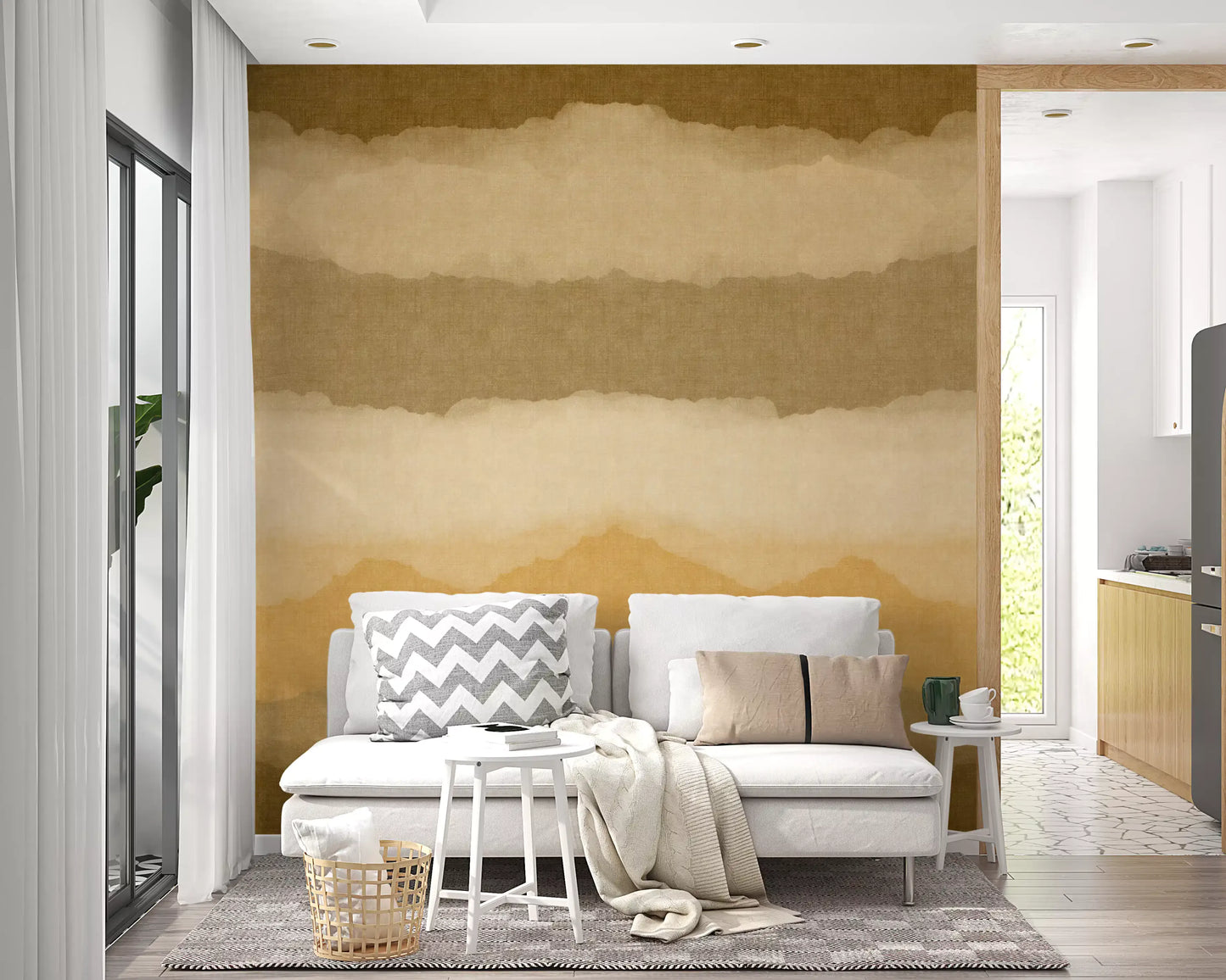 Relax Ocher Painted Horizon Mural Wall Mural