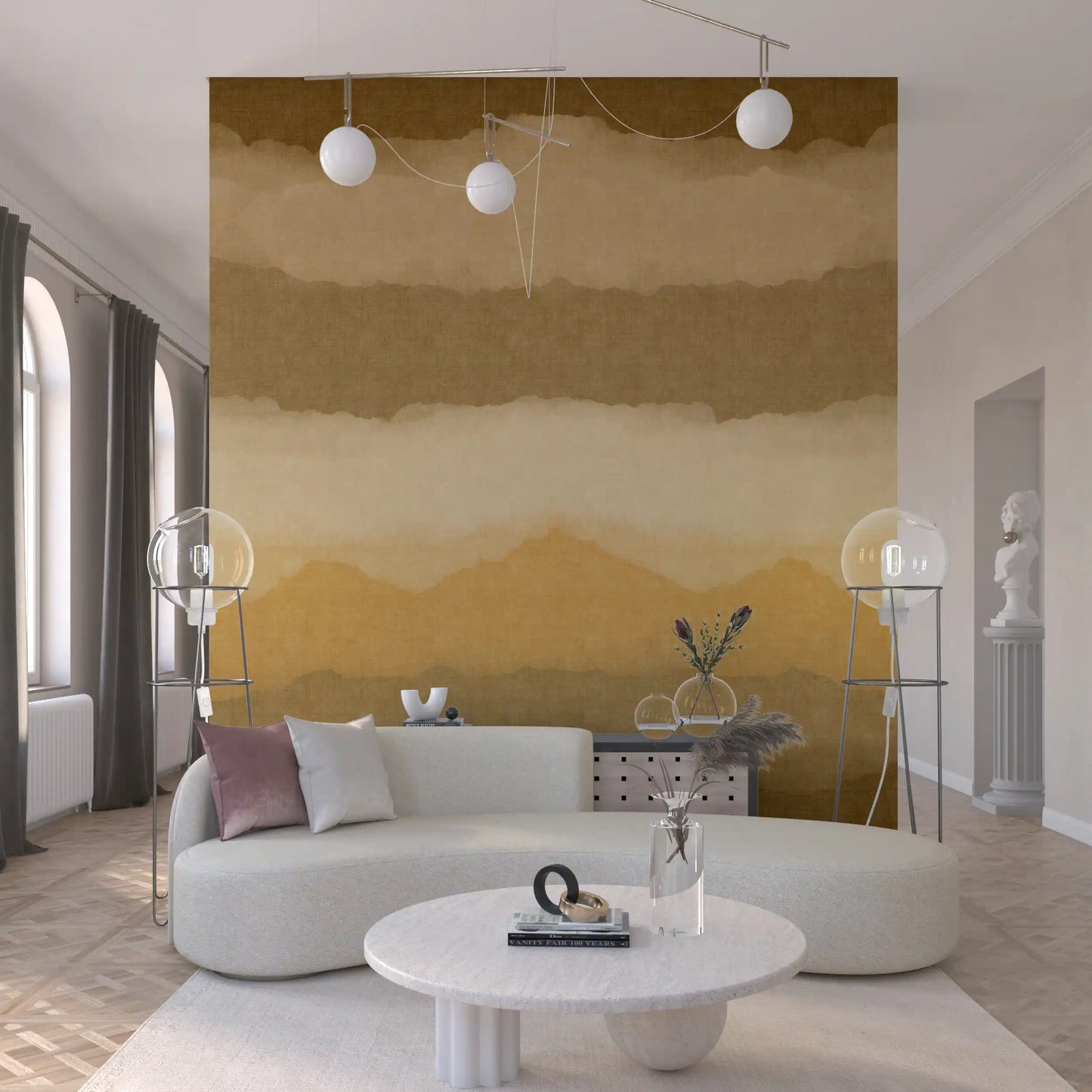 Relax Ocher Painted Horizon Mural Wall Mural