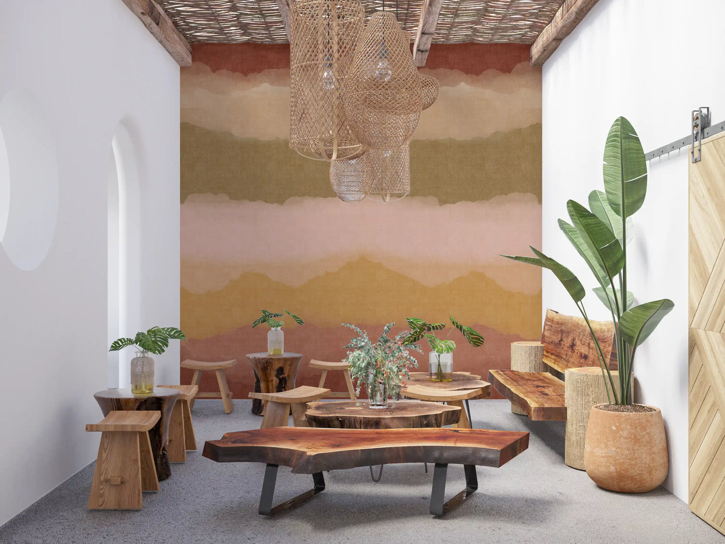 Relax Sunset Painted Horizon Mural Wall Mural