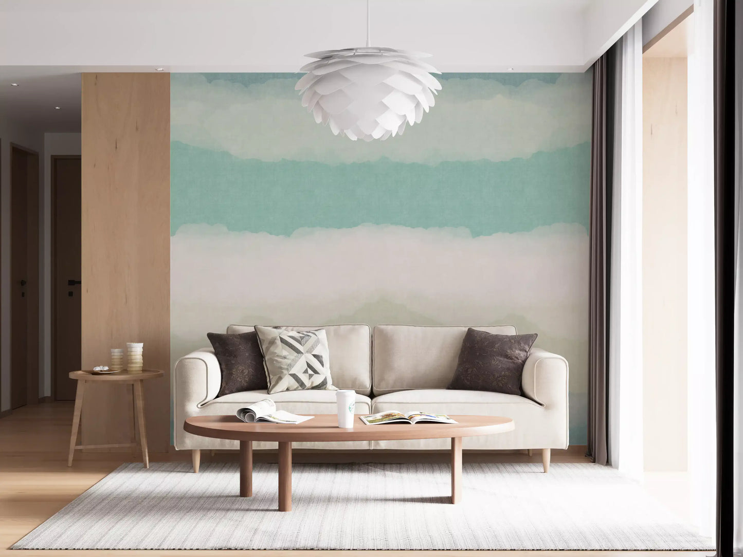 Relax Watery Painted Horizon Mural Wall Mural
