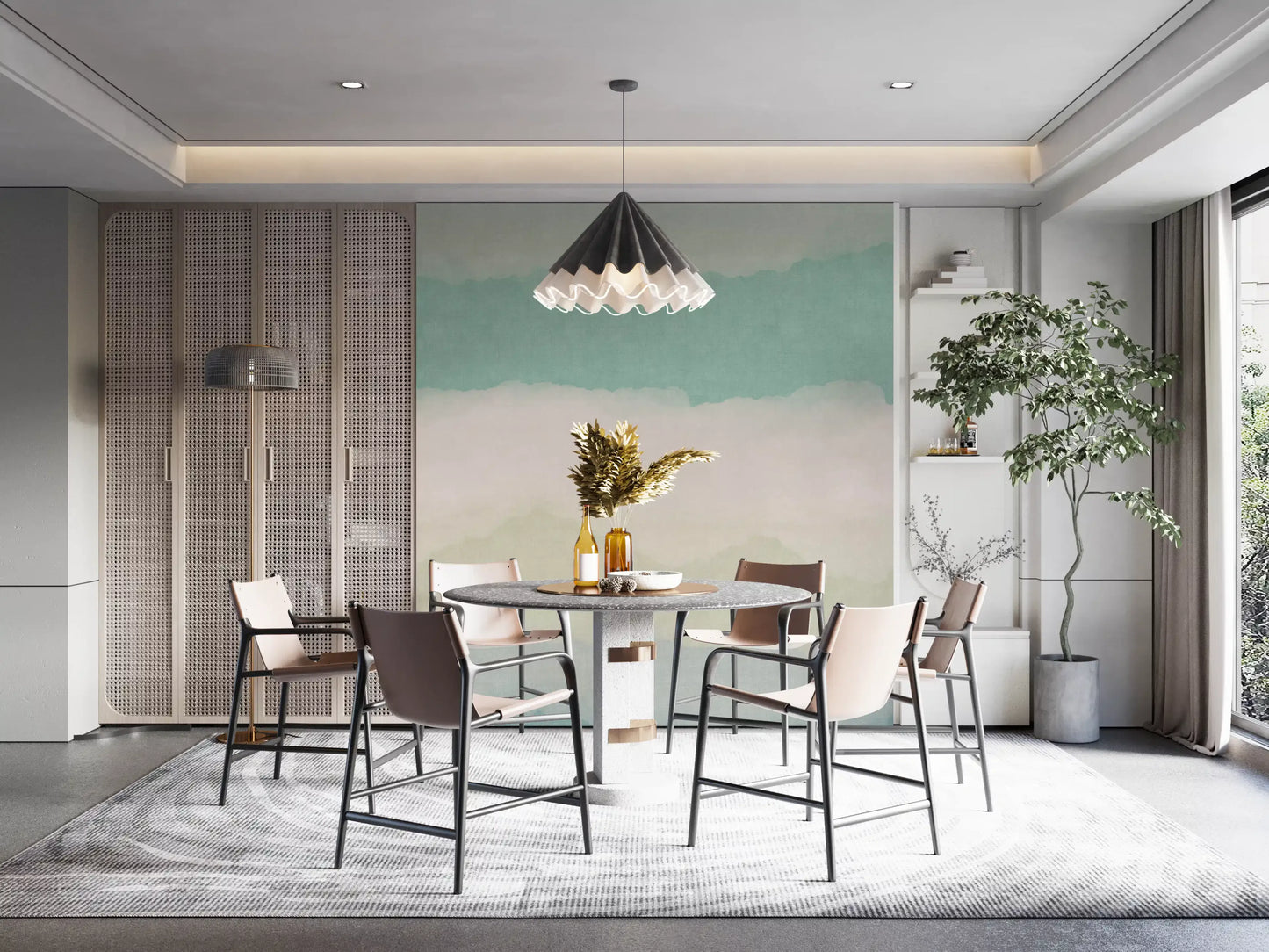 Relax Watery Painted Horizon Mural Wall Mural