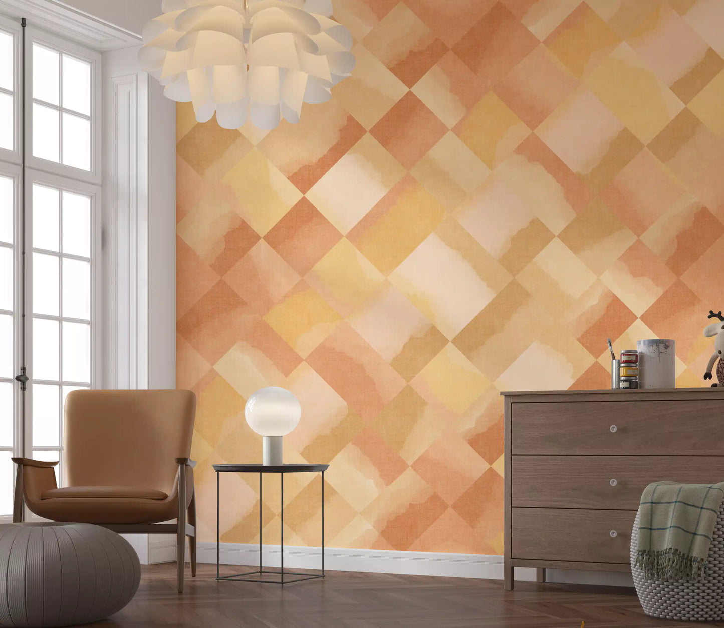 Relax Sunny Painted Checker Mural Wall Mural