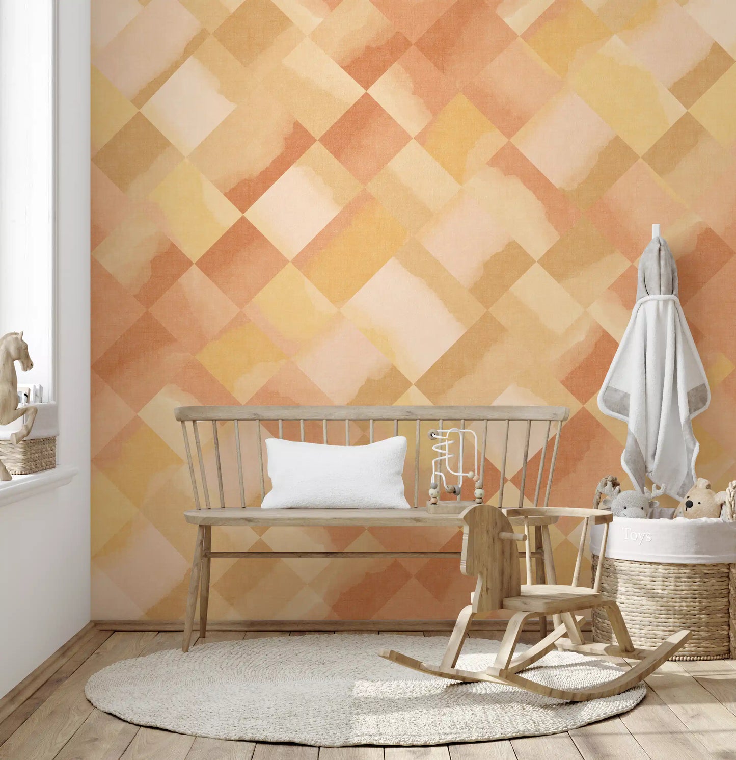 Relax Sunny Painted Checker Mural Wall Mural
