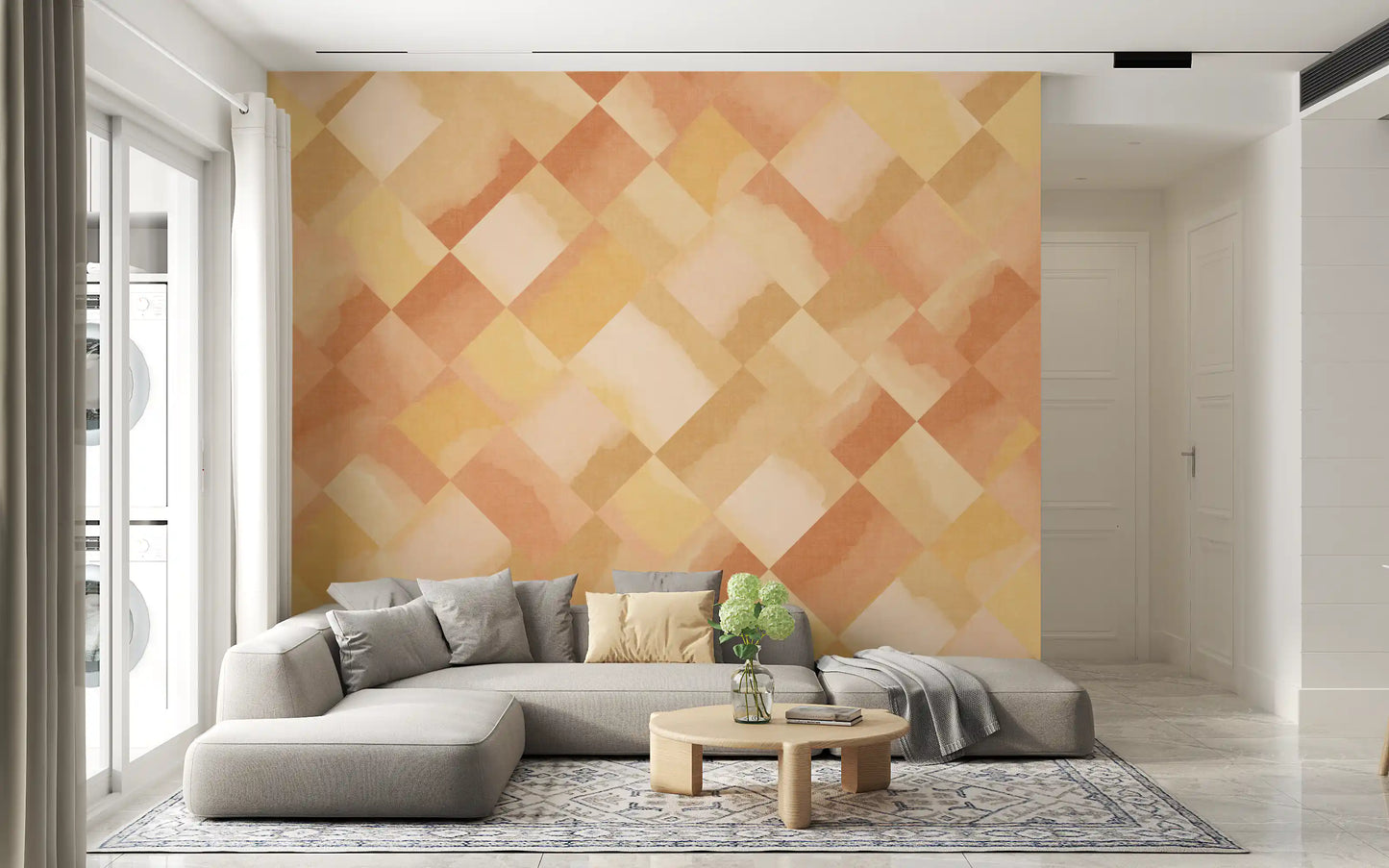 Relax Sunny Painted Checker Mural Wall Mural
