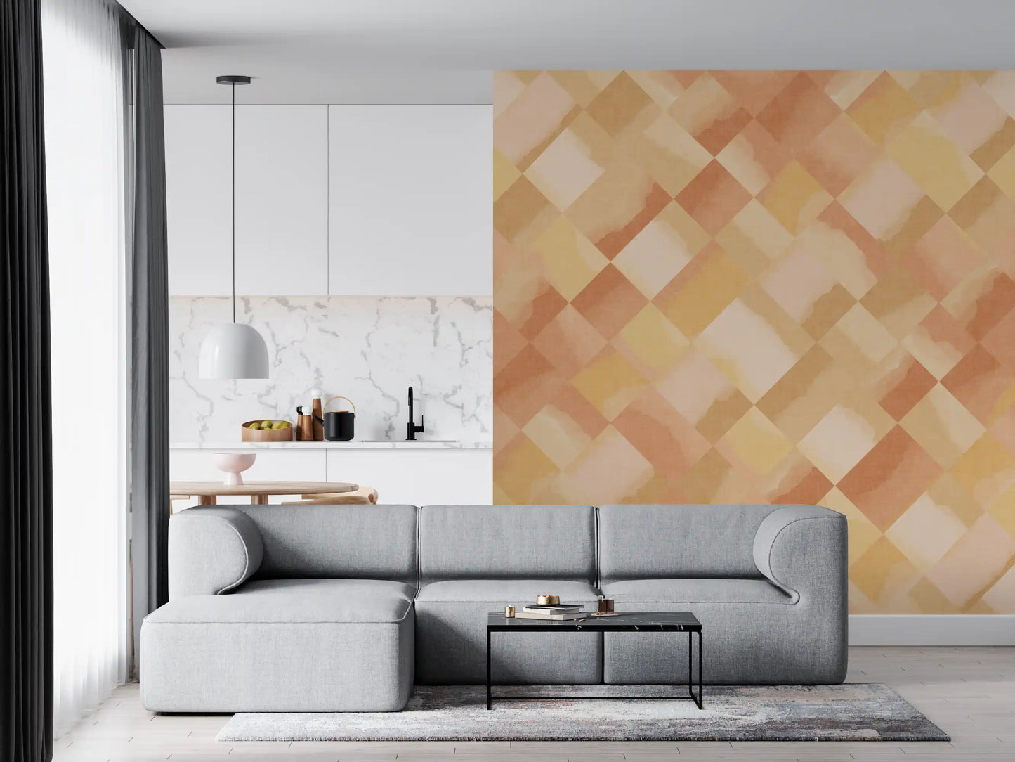 Relax Sunny Painted Checker Mural Wall Mural