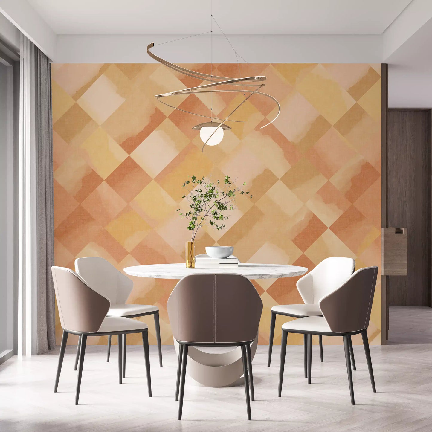 Relax Sunny Painted Checker Mural Wall Mural