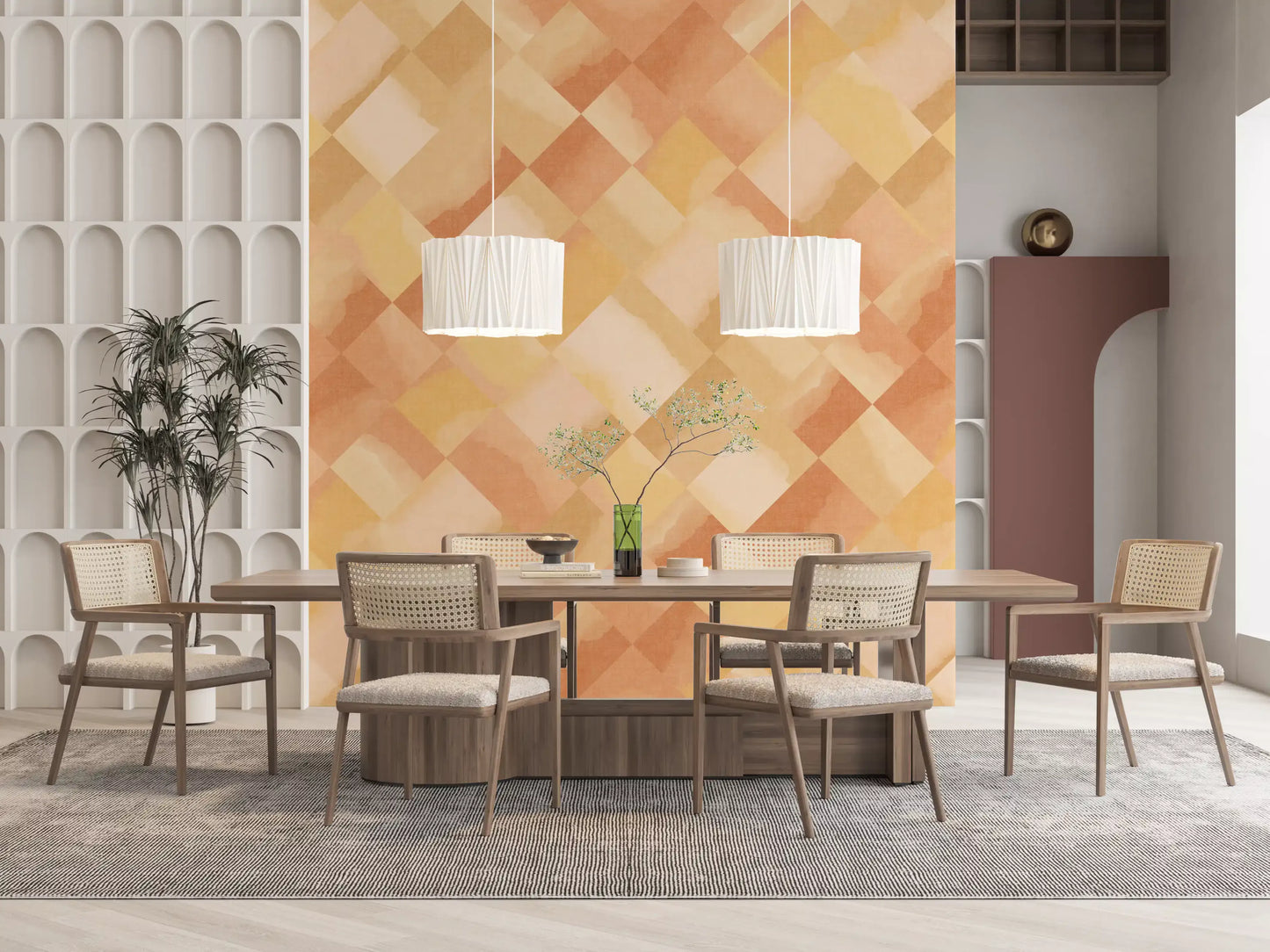 Relax Sunny Painted Checker Mural Wall Mural