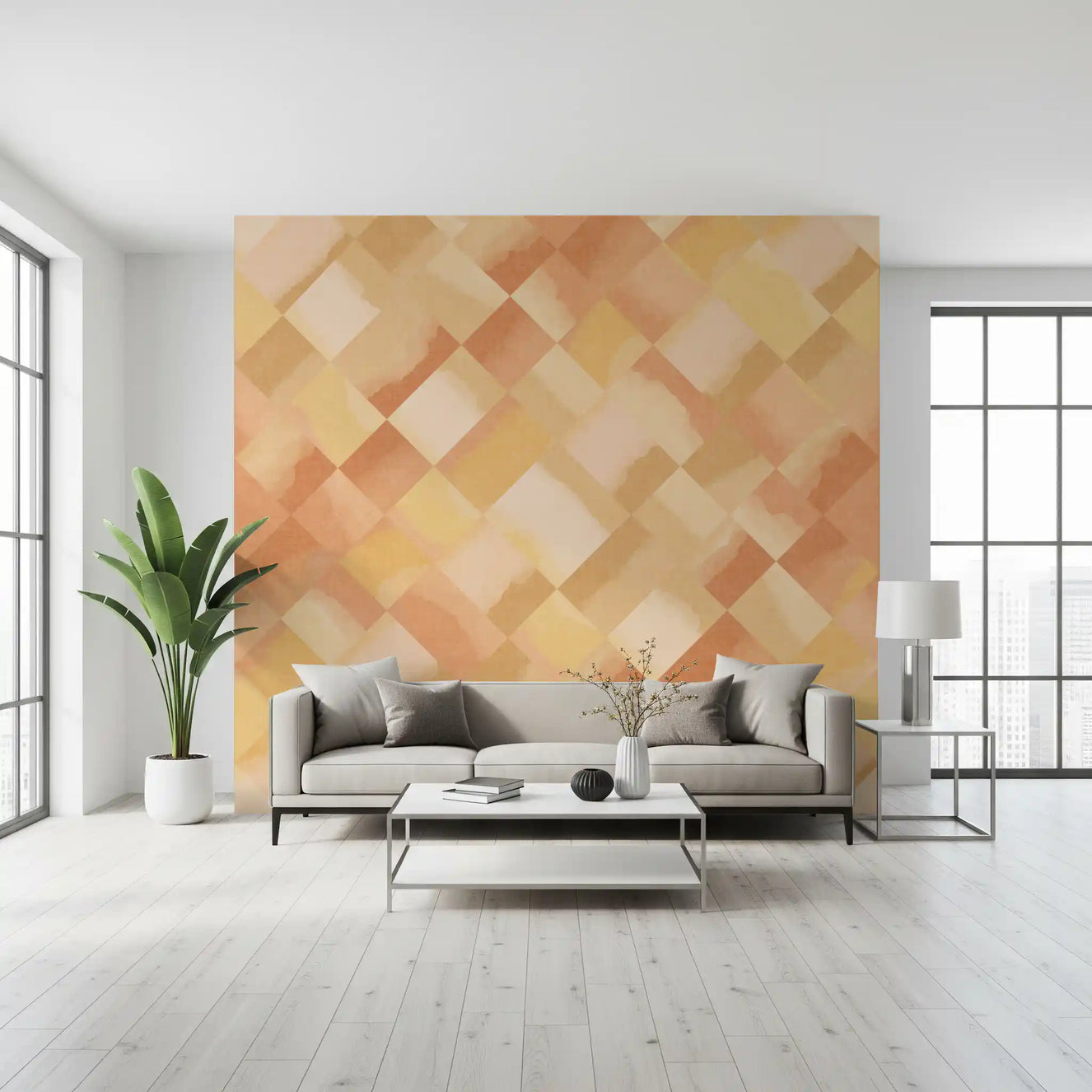 Relax Sunny Painted Checker Mural Wall Mural