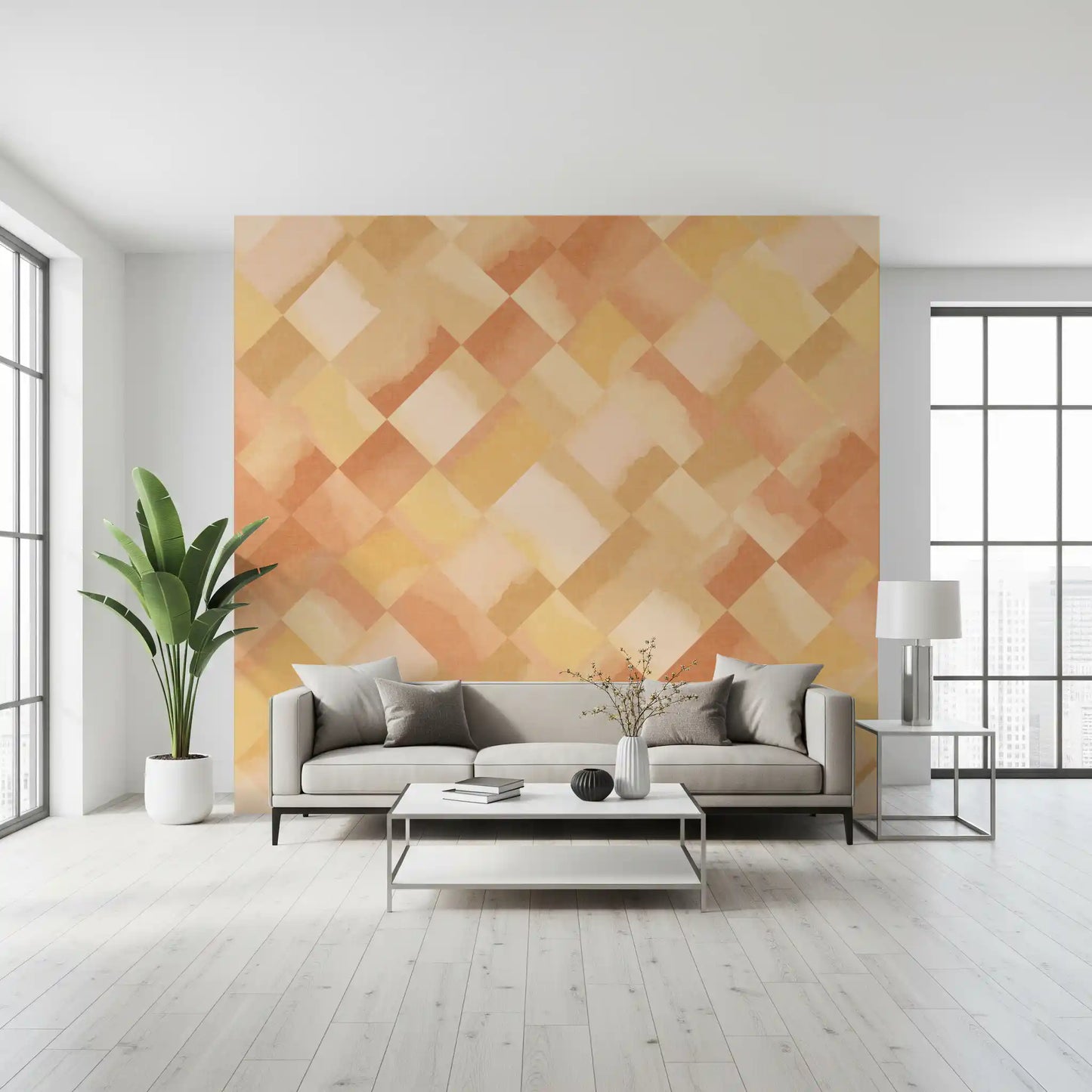 Relax Sunny Painted Checker Mural Wall Mural