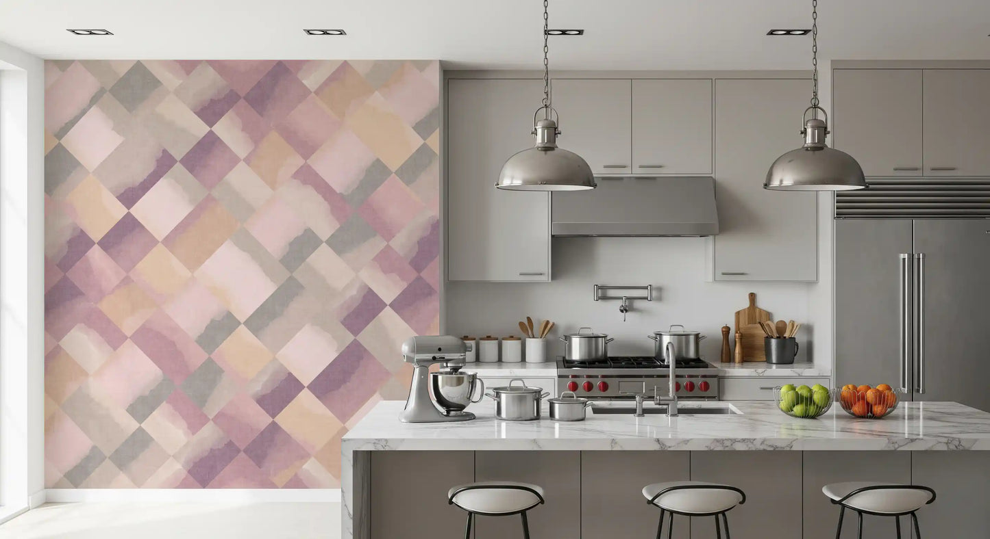 Relax Sunrise Painted Checker Mural Wall Mural