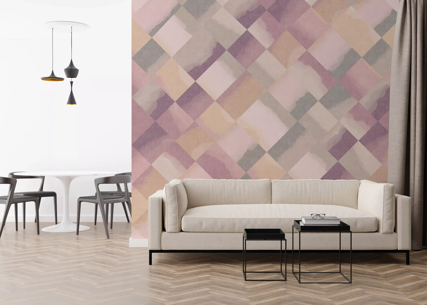 Relax Sunrise Painted Checker Mural Wall Mural