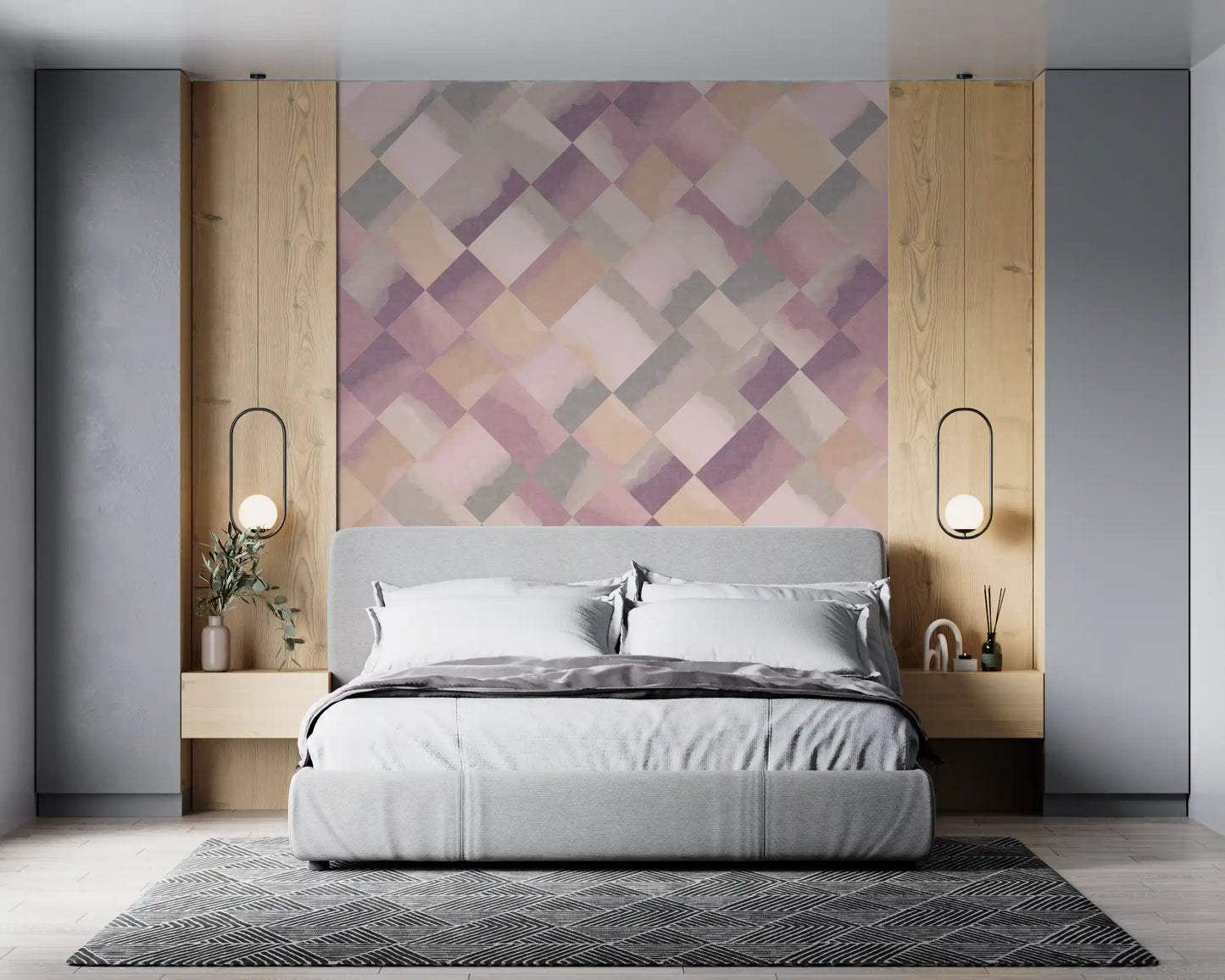 Relax Sunrise Painted Checker Mural Wall Mural