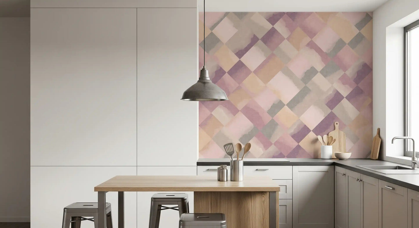 Relax Sunrise Painted Checker Mural Wall Mural