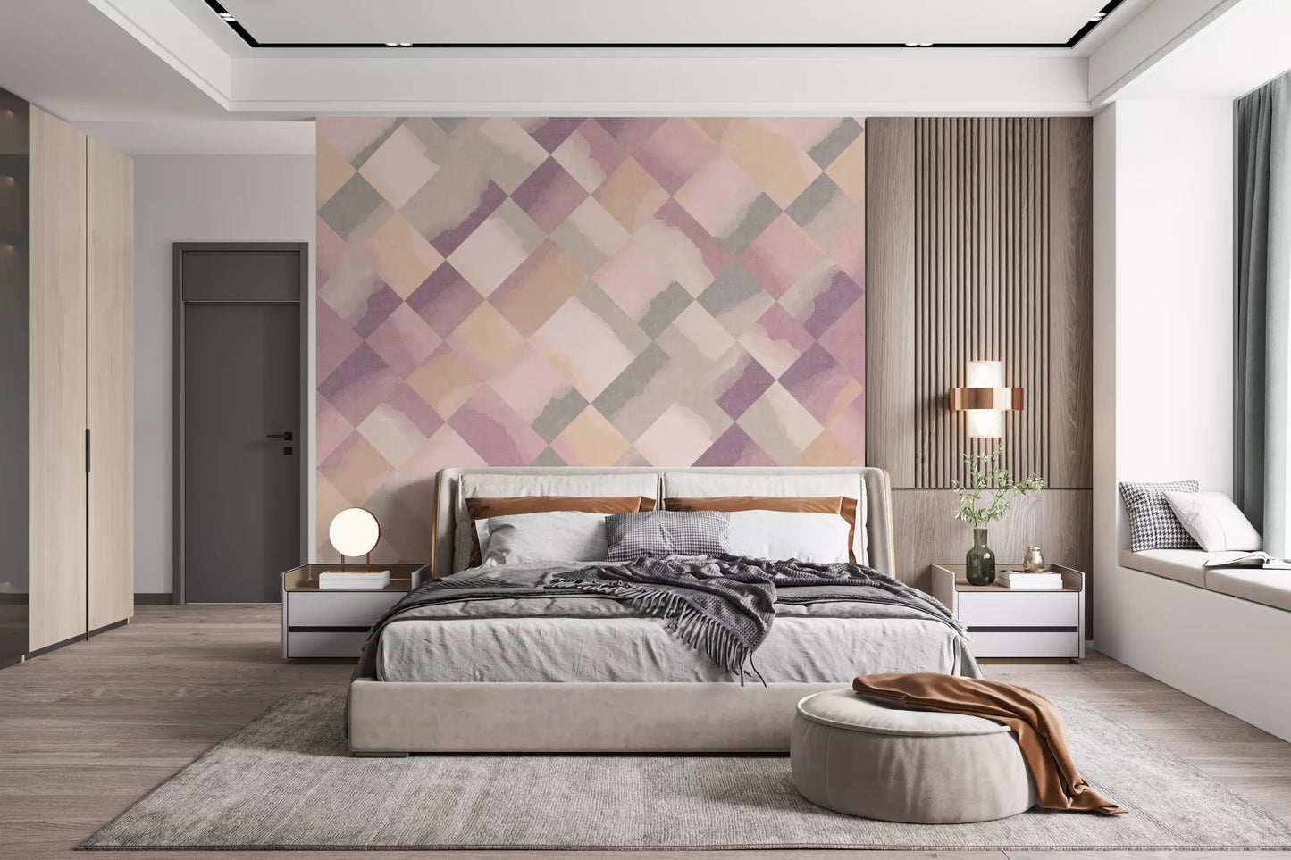 Relax Sunrise Painted Checker Mural Wall Mural